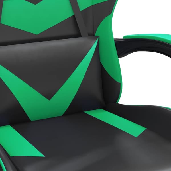 vidaXL gamingstol, sort og grøn, kunstlæder