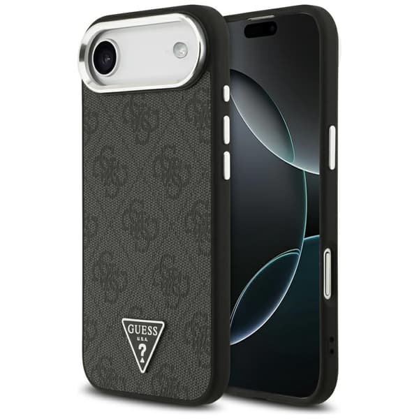Guess 4G Triangle Logo MagSafe-etui til iPhone Air, sort sølv
