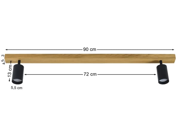 Moderne lampe - 2 x GU10 - L=90 cm
