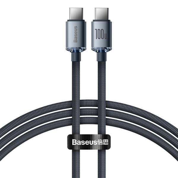 Kabel til hurtig opladning og dataoverførsel USB-C USB-C 100W 1,2m sort