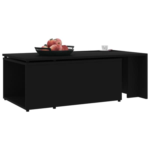 vidaXL sofabord, sort, 150x50x35 cm, spånplade