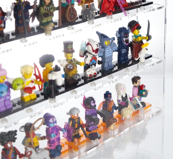 Stor displaylåda för 60 legofigurer plus extra dubbar
