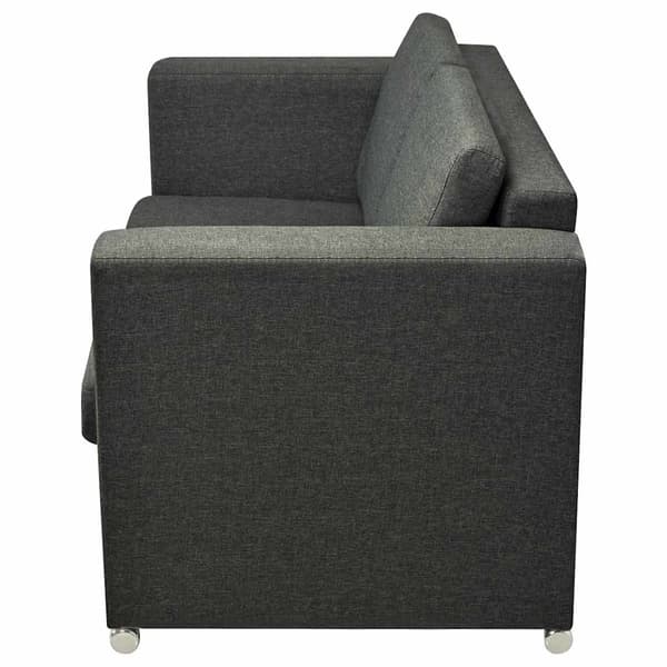 vidaXL 2-sits klädd soffa mörkgrå