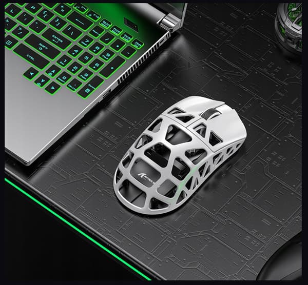 ATTACK SHARK R3 Silver, Ultralätt Trådlös 8K Gamingmus