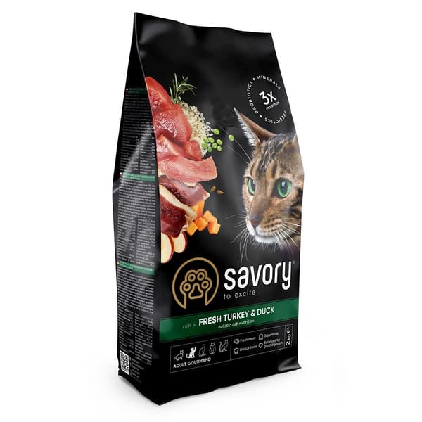 Savory Premium Tørfoder til Katte Voksen Senior Kalkun And 2 kg