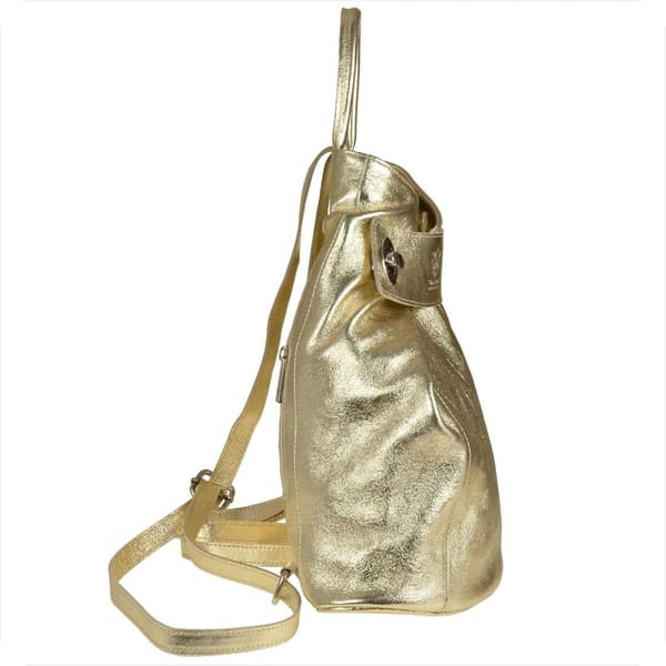 Elegant damryggsäck i läder i metallic guld