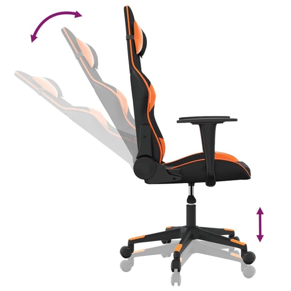 vidaXL gamingstol, sort og orange, kunstlæder