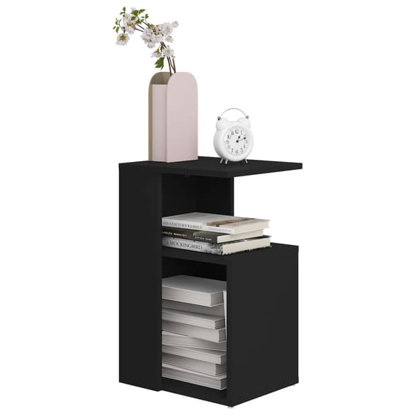 vidaXL sidebord, sort, 36x30x56 cm, træbaseret materiale