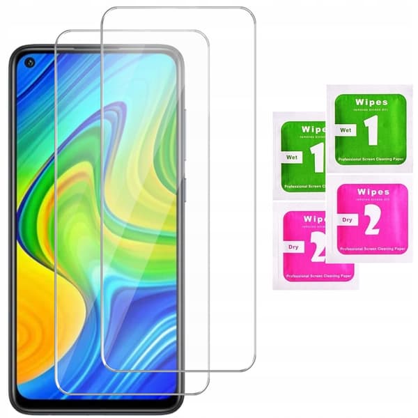 2x Hærdet glas til Xiaomi Redmi Note 9 / Note 9 5G glas 9H | 2-pak