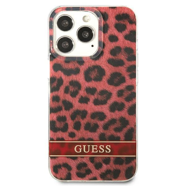 Guess Leopard-cover til iPhone 13 Pro / 13, rød