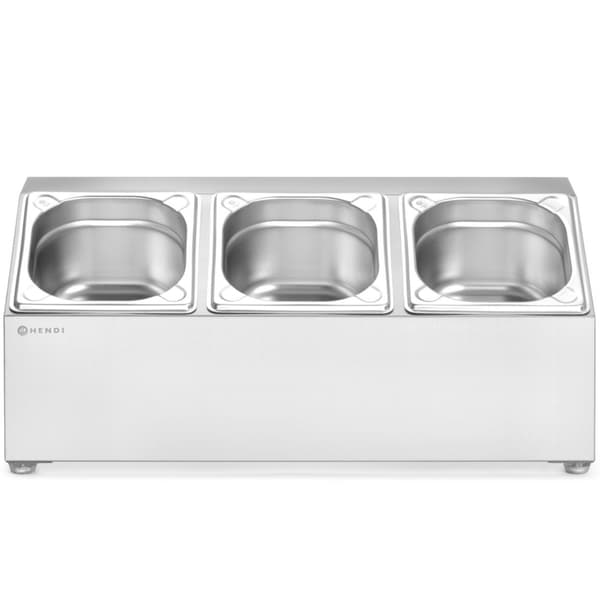 Ståldisplay til cateringbeholdere 3x GN 1/6