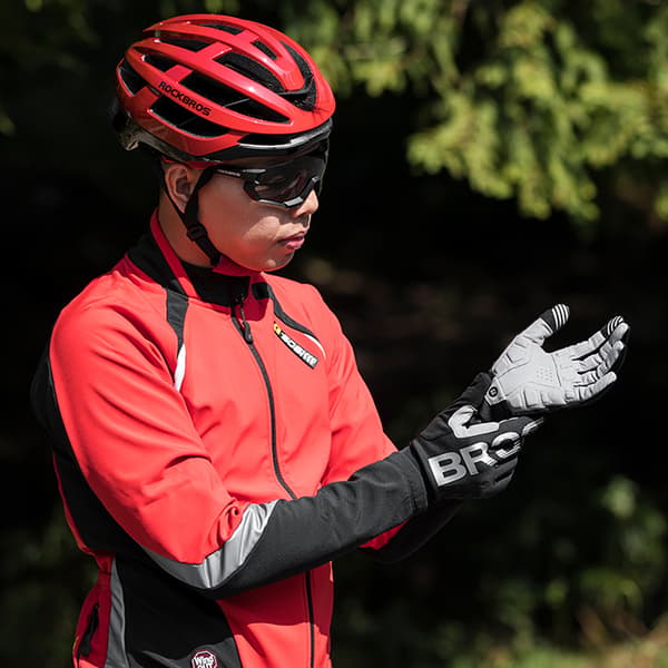 Lange isolerede cykelhandsker, størrelse XL - sort og grå