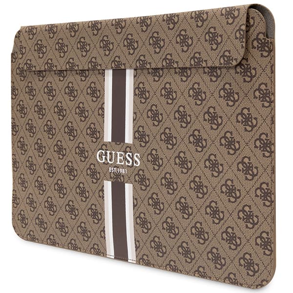 Guess 4G Printed Stripes Laptoptaske/Etui til op til 16" - Brun