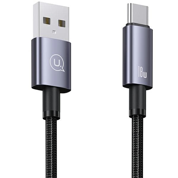 USAMS USB-A til USB-C 3A 1,2m hurtigopladerkabel, stål