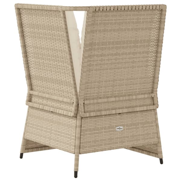 vidaXL Hörnsoffmodul med kuddar, beige, polyrotting