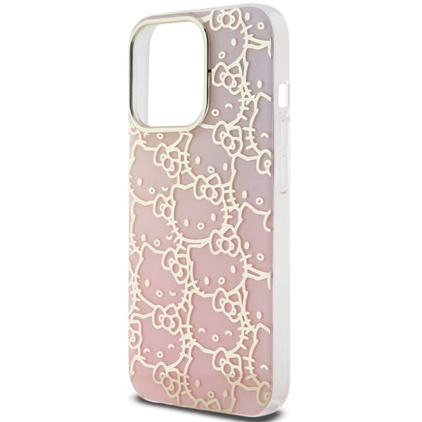 Hello Kitty IML Gradient Electrop Crowded Kitty Head-skal till iPhone 14 Pro Max, rosa