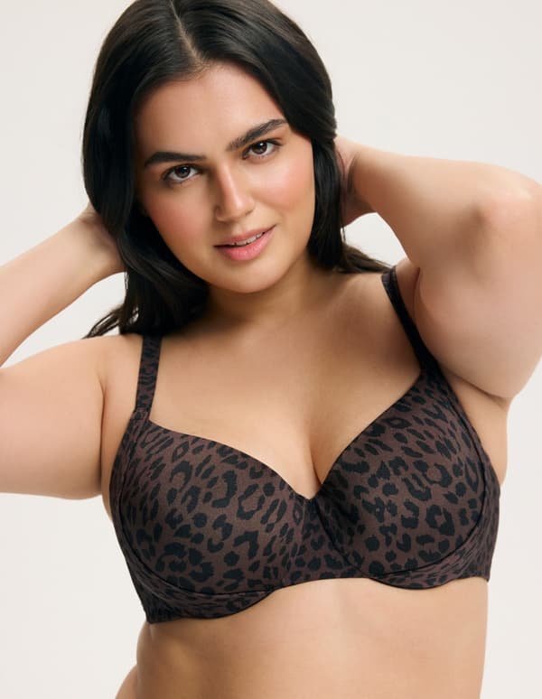 Esotiq BASE Prickig Vadderad Bikinitopp | Brun 90D