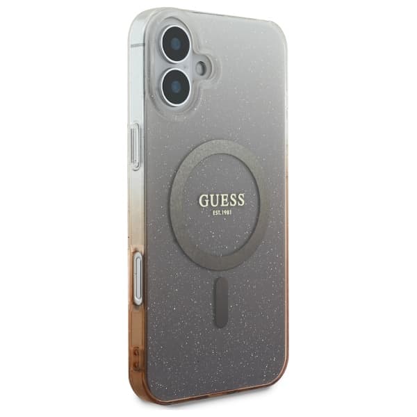 Guess IML Glitter Gradient MagSafe-etui til iPhone 16 Plus, brun