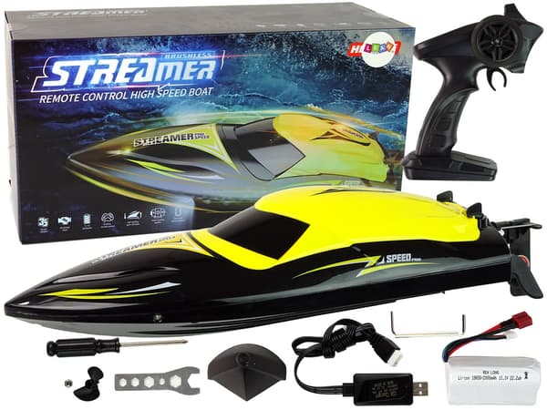 Fjernstyret motorbåd 2.4G Gul 35 km/t