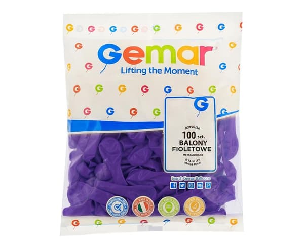 Violetit metalliset ilmapallot 13 cm 100 kpl