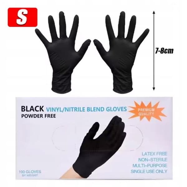 Engangshandsker i nitril, sort, satra, 100 stk. - 10003-S