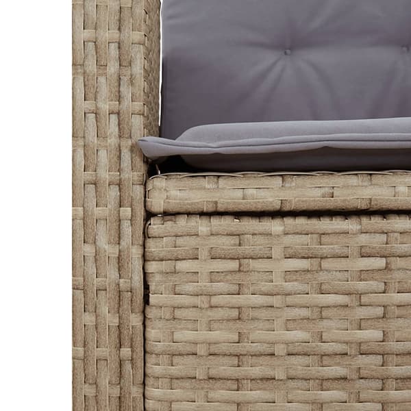 vidaXL 2-delat trädgårdsmöbelset med kuddar, beige, polyrotting