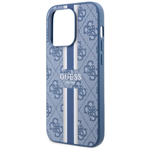 Guess 4G Printed Stripes MagSafe-etui til iPhone 14 Pro, blå