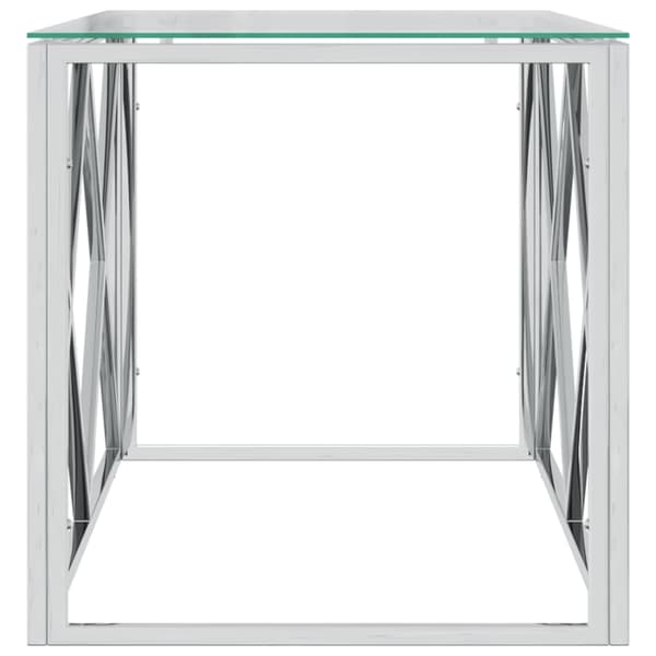 vidaXL sofabord 110x45x45 cm rustfrit stål og glas