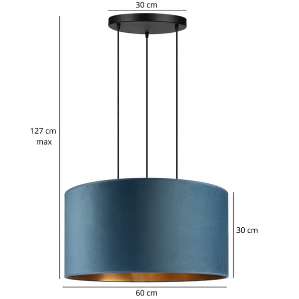 Tornado AXL1 lampe, denim fløjl-guld