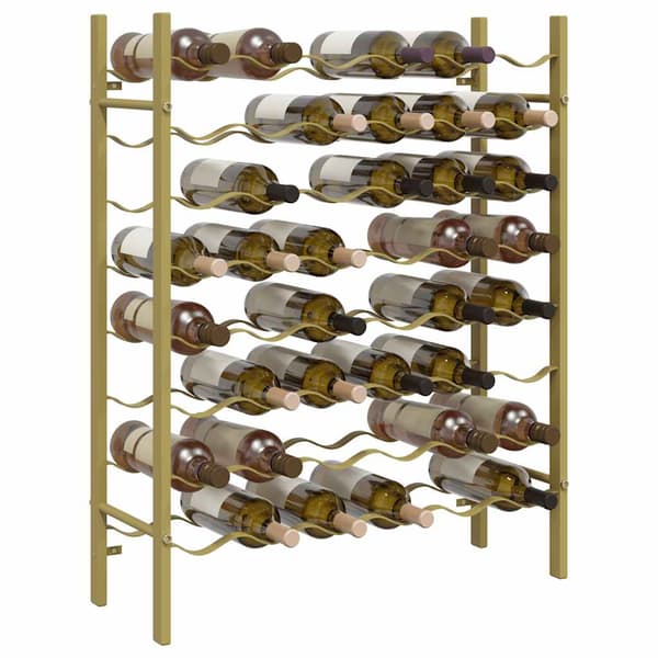 vidaXL 48 pullon viinipulloteline kultainen metalli
