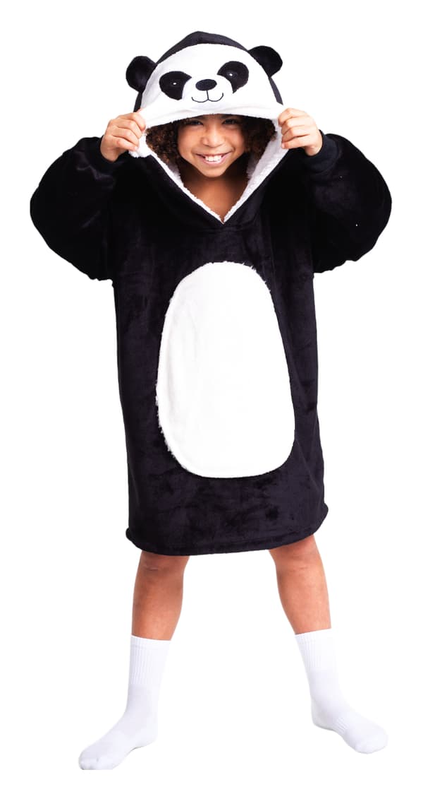 Panda Hyggelig Noxxiez CH326 Oversized Tæppe Sweatshirt til Børn