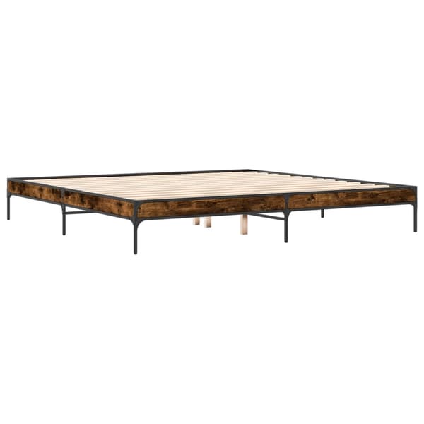 vidaXL sengestel i røget egetræ 200x200 cm