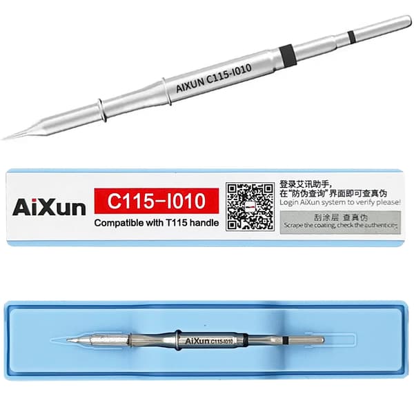 Aixun C115-I010 precisionslödspets, rak typ I, 0,1 mm