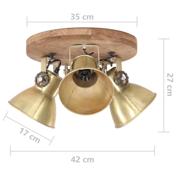 vidaXL industriel loftslampe, 25 W, messing, 42x27 cm, E27