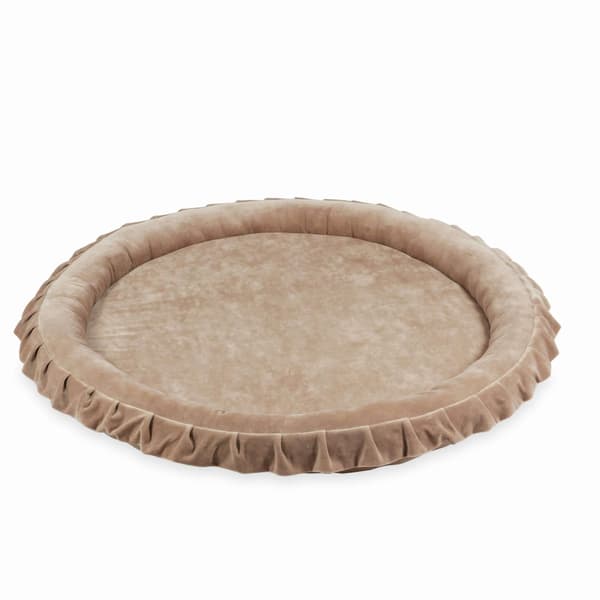 Redemåtte 120 cm til børn, fløjlsblød mørk beige