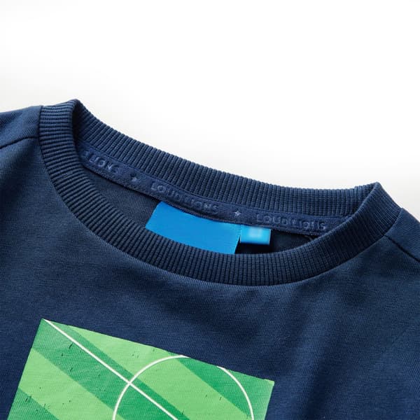 Barn långärmad T-shirt, marinblå, 128