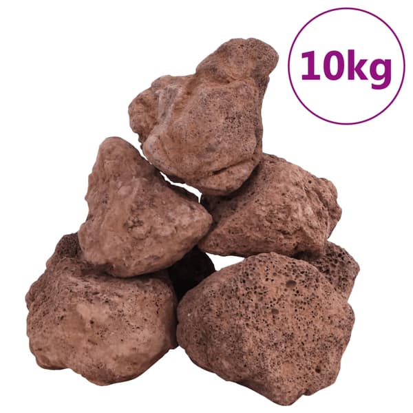 vidaXL Vulkansten, 10 kg, Röd, 10–30 cm