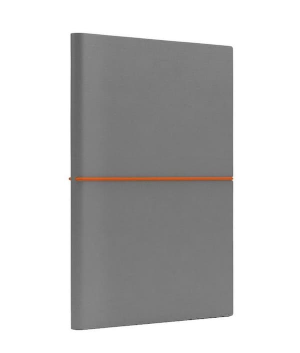 A5 Fun M notesbog, lysegrå/orange, firkantet