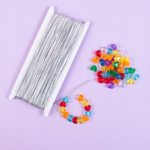 DIY Rund elastisk sølvsnor Ø1mm50m