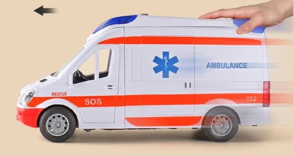 AMBULANS MED BÅRAR - LJUS, LJUD