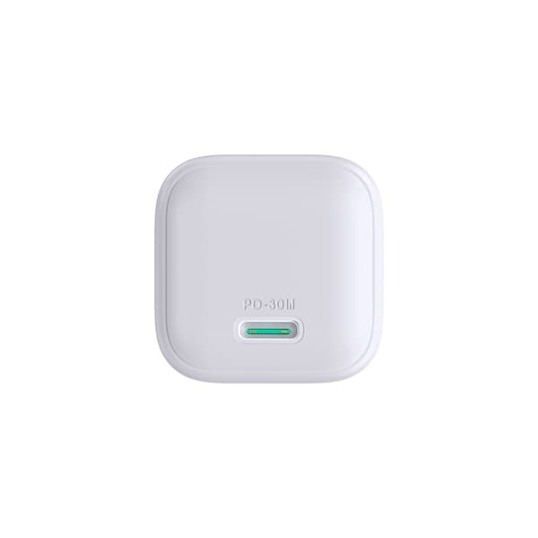 Mini 30W GaN USB-C vægoplader - Hvid