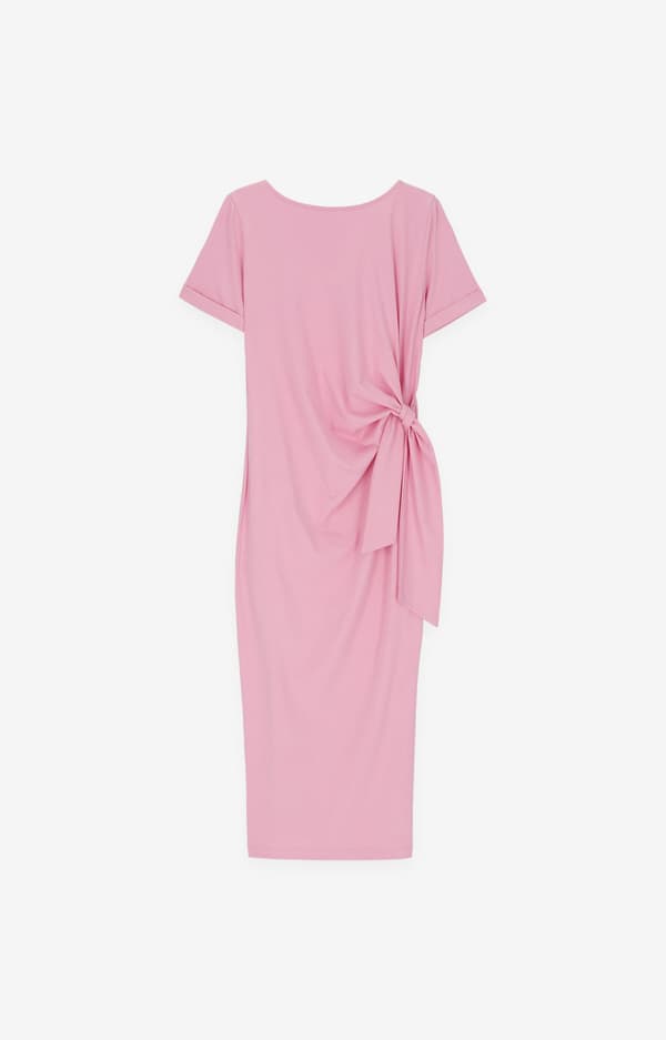 Asymmetrisk midikjole med bindebånd XS