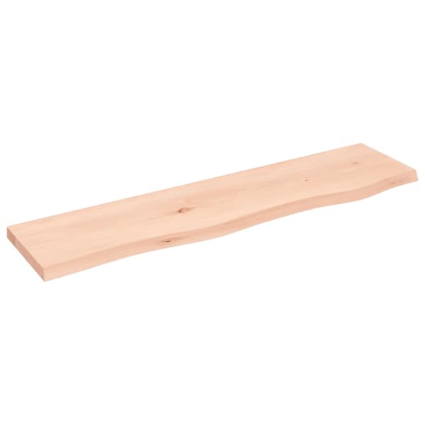 vidaXL hylde, 80x20x2 cm, ubehandlet massivt egetræ