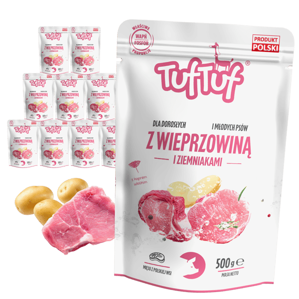 TufTuf hundefoder våtfoder svin og kartofler 10x500g