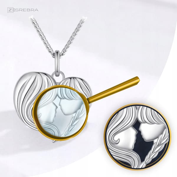 Silverkedja halsband silver pr 925 mor dotter kärlekshänge