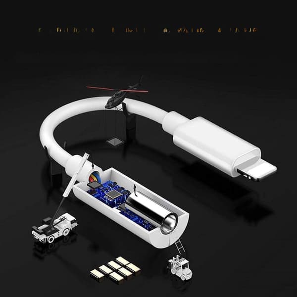 Hörlursadapter iPhone iPad Lightning minijack 3,5 mm Apple MFI 2 st