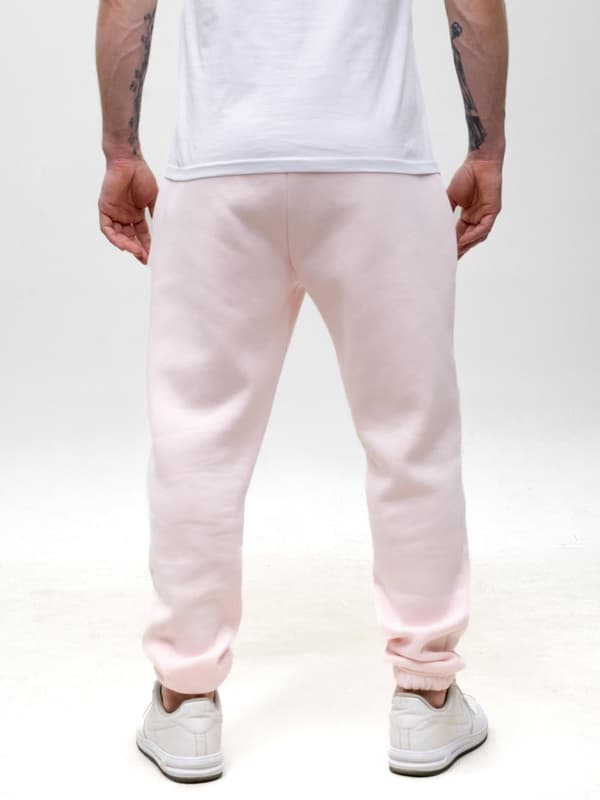 Herre lyserøde joggingbukser med GOOD LUCK-logoprint, L