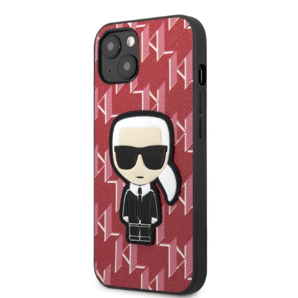 Karl Lagerfeld Monogram Ikonik Patch-etui til iPhone 13 mini, rød