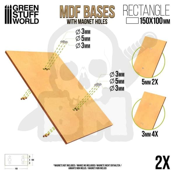 GSTU507132 MDF Rektangulær Base 100x150ml Pakke 2