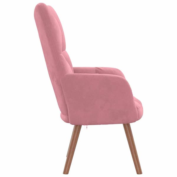 vidaXL Fåtölj, rosa, klädd i sammet
